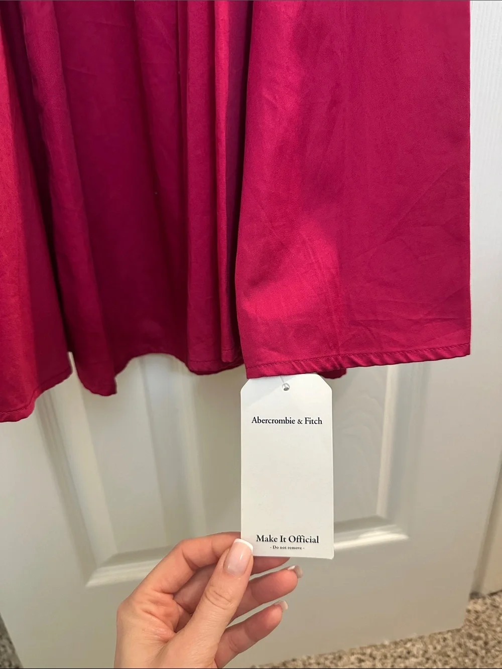 Abercrombie & Fitch Fuchsia Spaghetti-Strap Maxi Dress